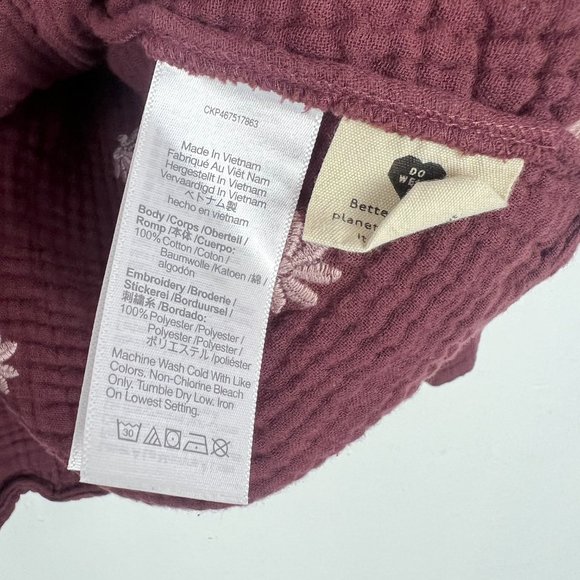 Madewell Embroidered Lightspun Peplum Open-Back Top Size Small S EUC L2775 - Picture 8 of 13